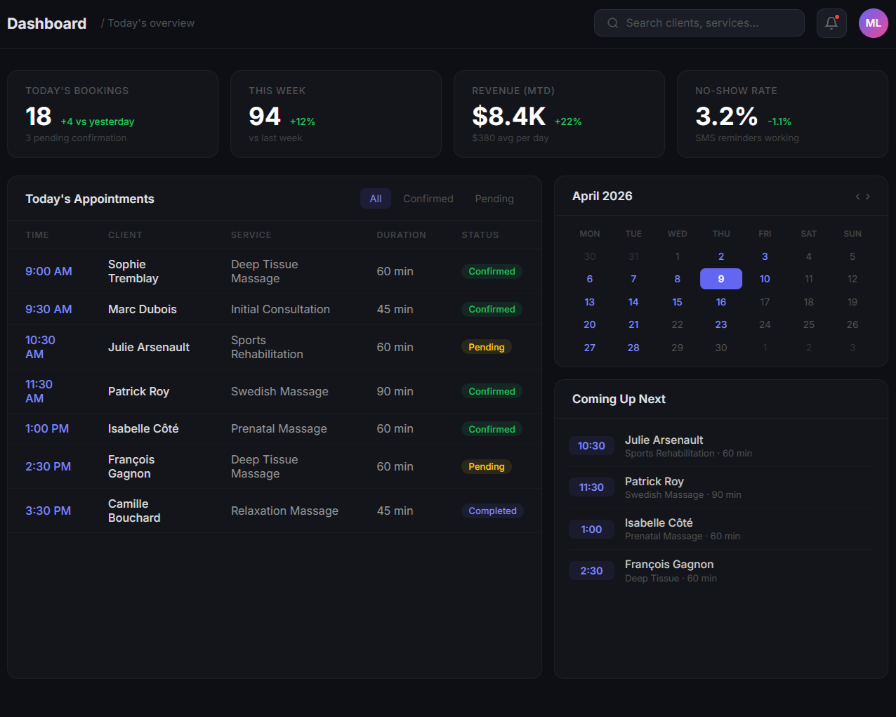 BookFlow, custom booking application for business